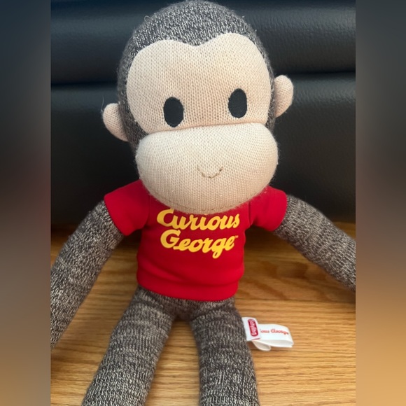 - Curious George Schylling  Sock Monkey Plush Stuffed Animal” - Picture 2 of 4